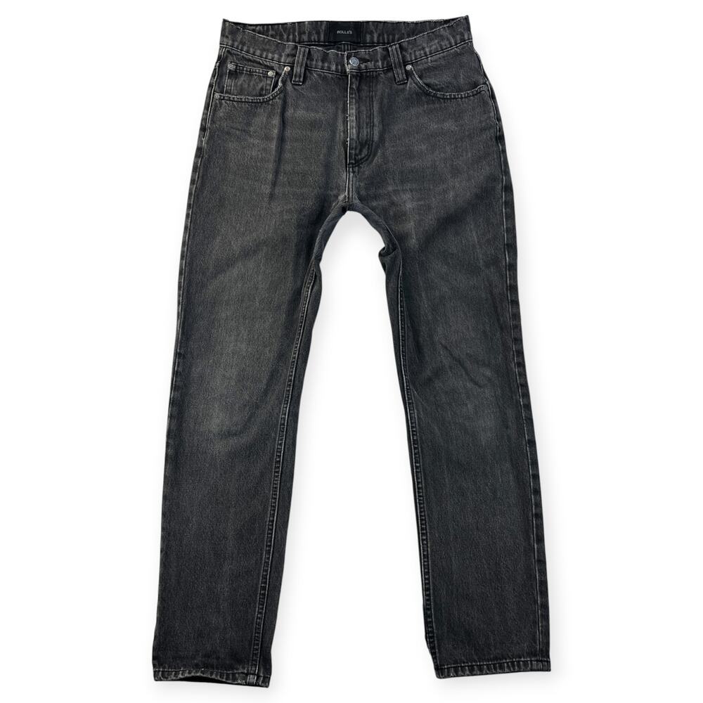 Rollas Mens Relaxo Jeans 32x29 Distressed Black Raw Edge 32 Rip Stop 100% Cotton